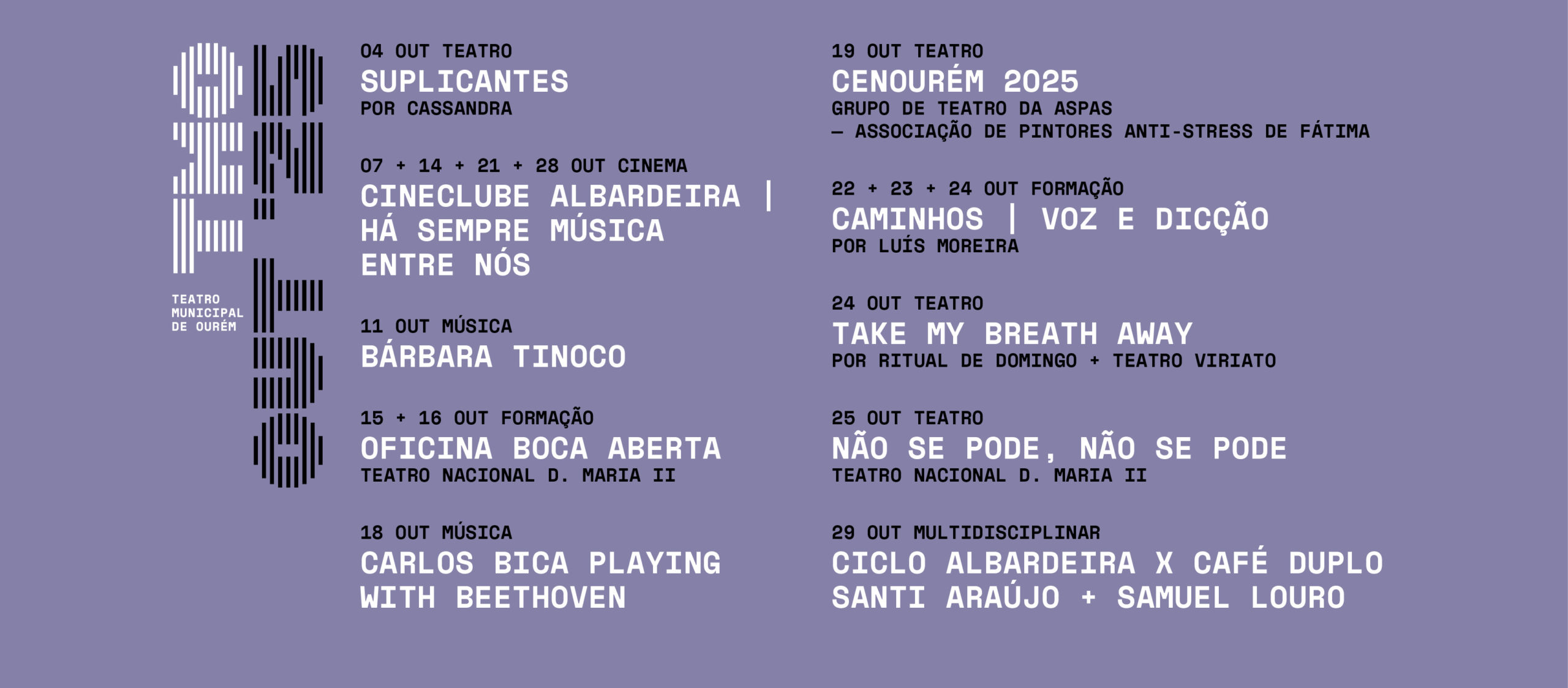 TMO | Teatro Municipal de Ourém – Outubro 2025