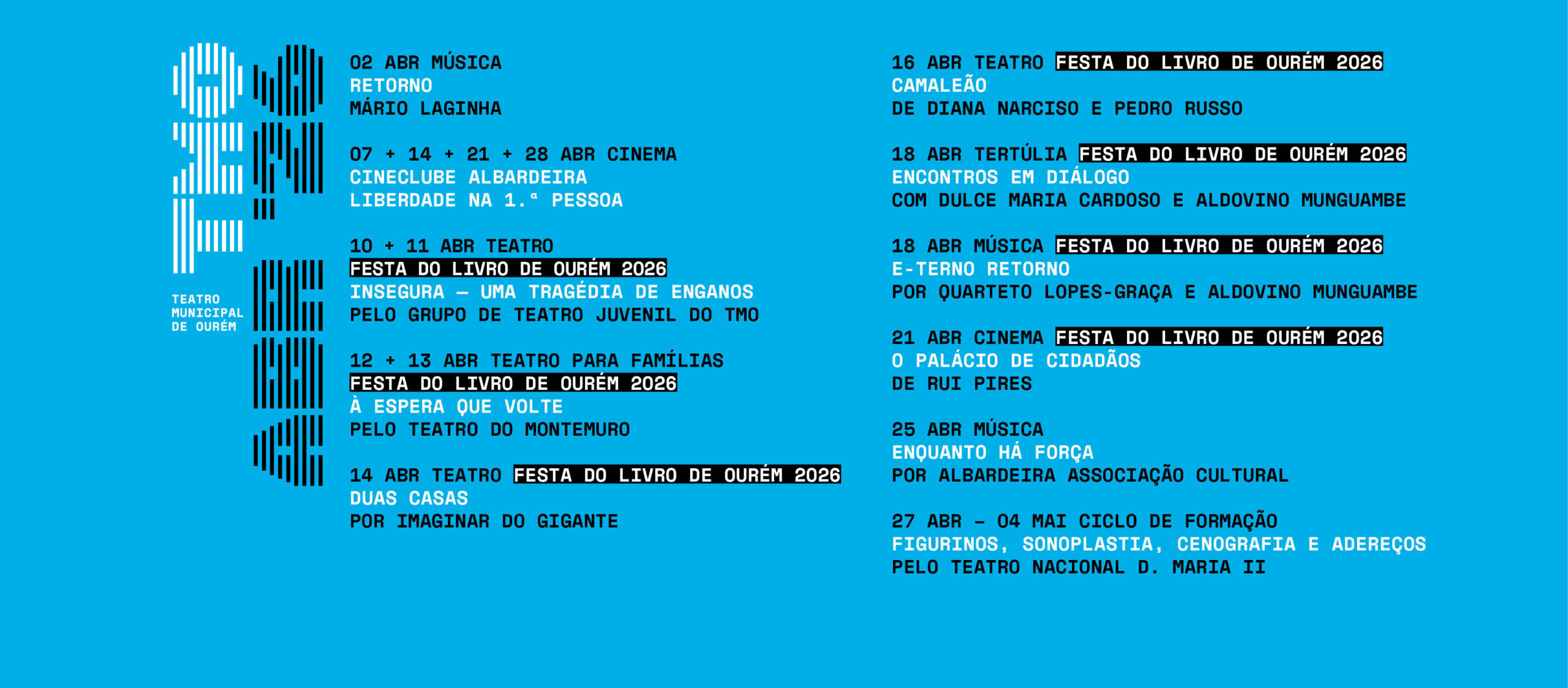 TMO | Teatro Municipal de Ourém – Abril 2026